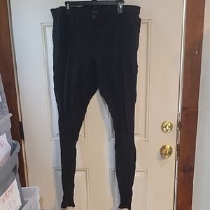 Ashley Stewart Black High-Waist Long Ribbed Jeans